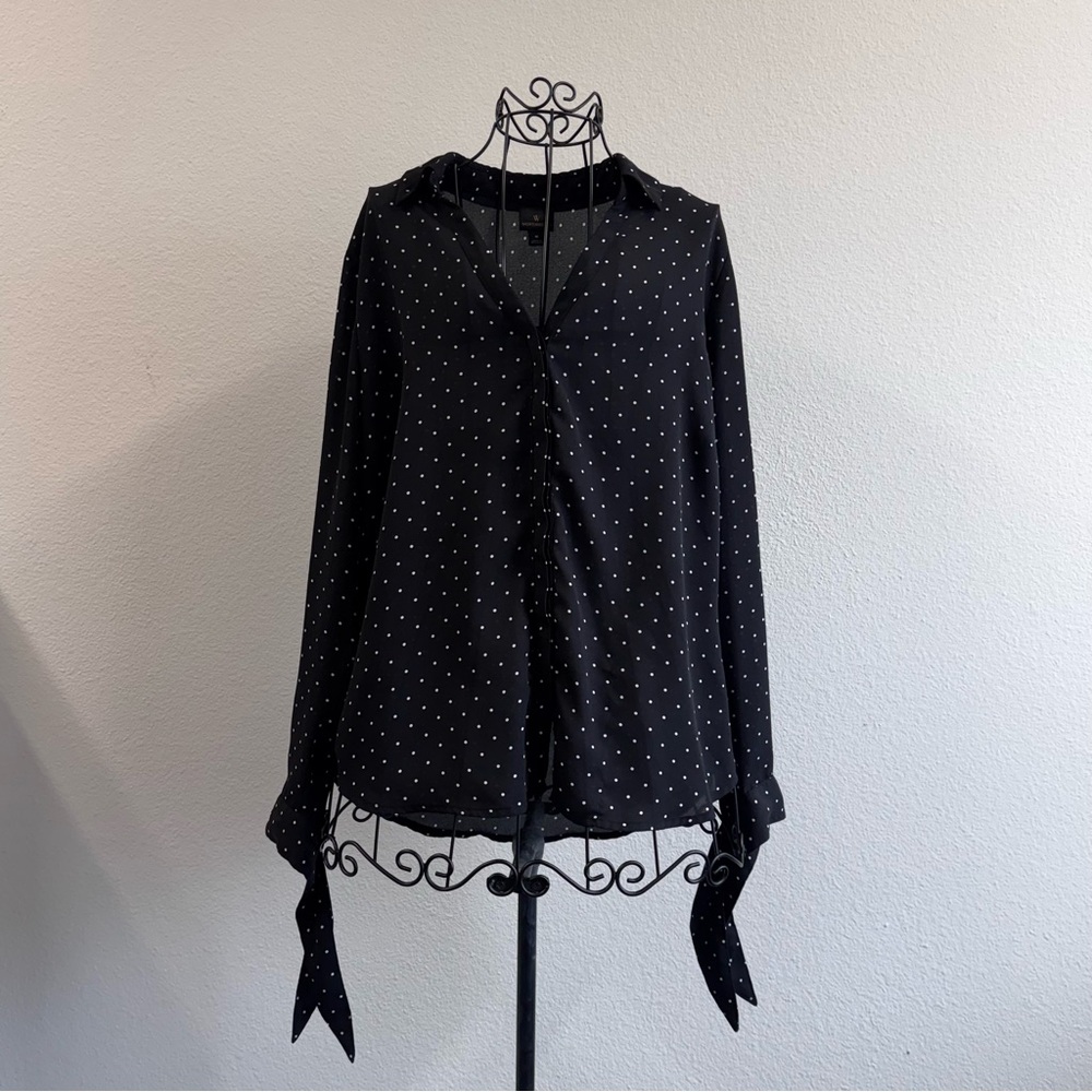Worthington Black and White Polka Dot Blouse